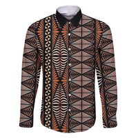 Malo e lelei Tonga Family Matching Short Sleeve Bodycon Dress and Hawaiian Shirt Tongan Ngatu Vintage Brown - Polynesian Pride