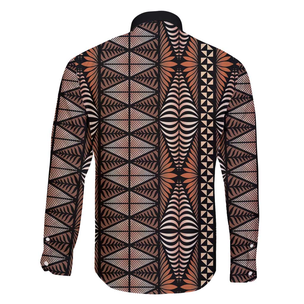 Malo e lelei Tonga Family Matching Summer Maxi Dress and Hawaiian Shirt Tongan Ngatu Vintage Brown - Polynesian Pride