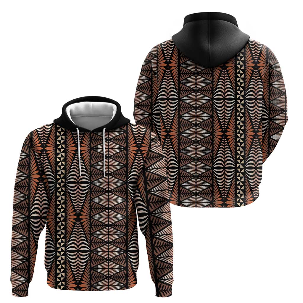 Malo e lelei Tonga Hoodie Tongan Ngatu Vintage Brown - Polynesian Pride