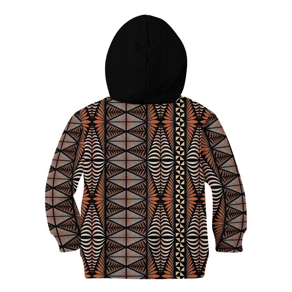 Malo e lelei Tonga Kid Hoodie Tongan Ngatu Vintage Brown - Polynesian Pride