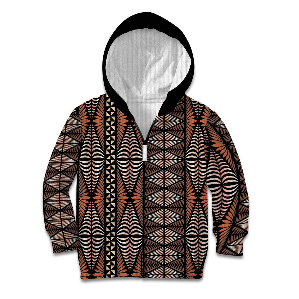 Malo e lelei Tonga Kid Hoodie Tongan Ngatu Vintage Brown - Polynesian Pride