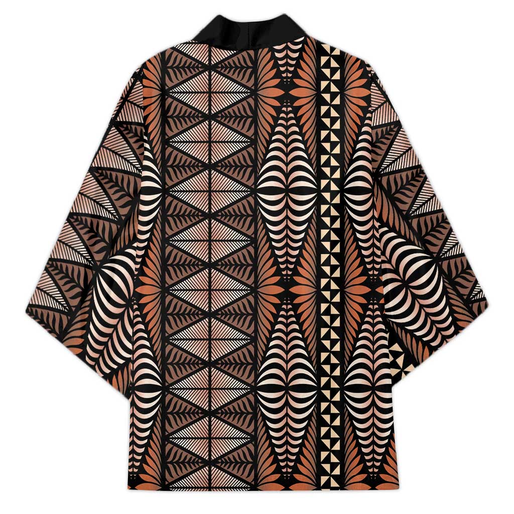 Malo e lelei Tonga Kimono Tongan Ngatu Vintage Brown - Polynesian Pride