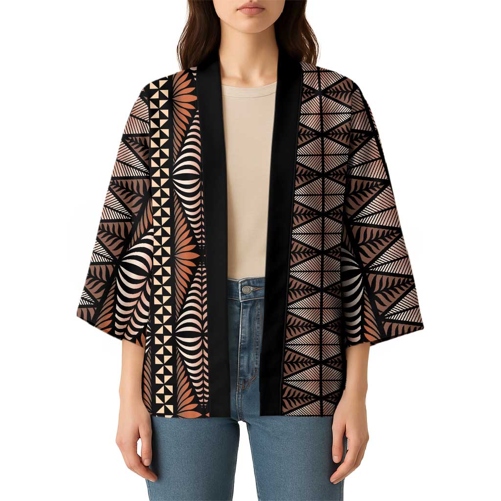 Malo e lelei Tonga Kimono Tongan Ngatu Vintage Brown - Polynesian Pride