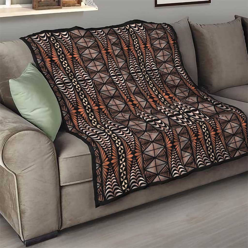 Malo e lelei Tonga Quilt Tongan Ngatu Vintage Brown - Polynesian Pride