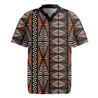 Malo e lelei Tonga Rugby Jersey Tongan Ngatu Vintage Brown - Polynesian Pride