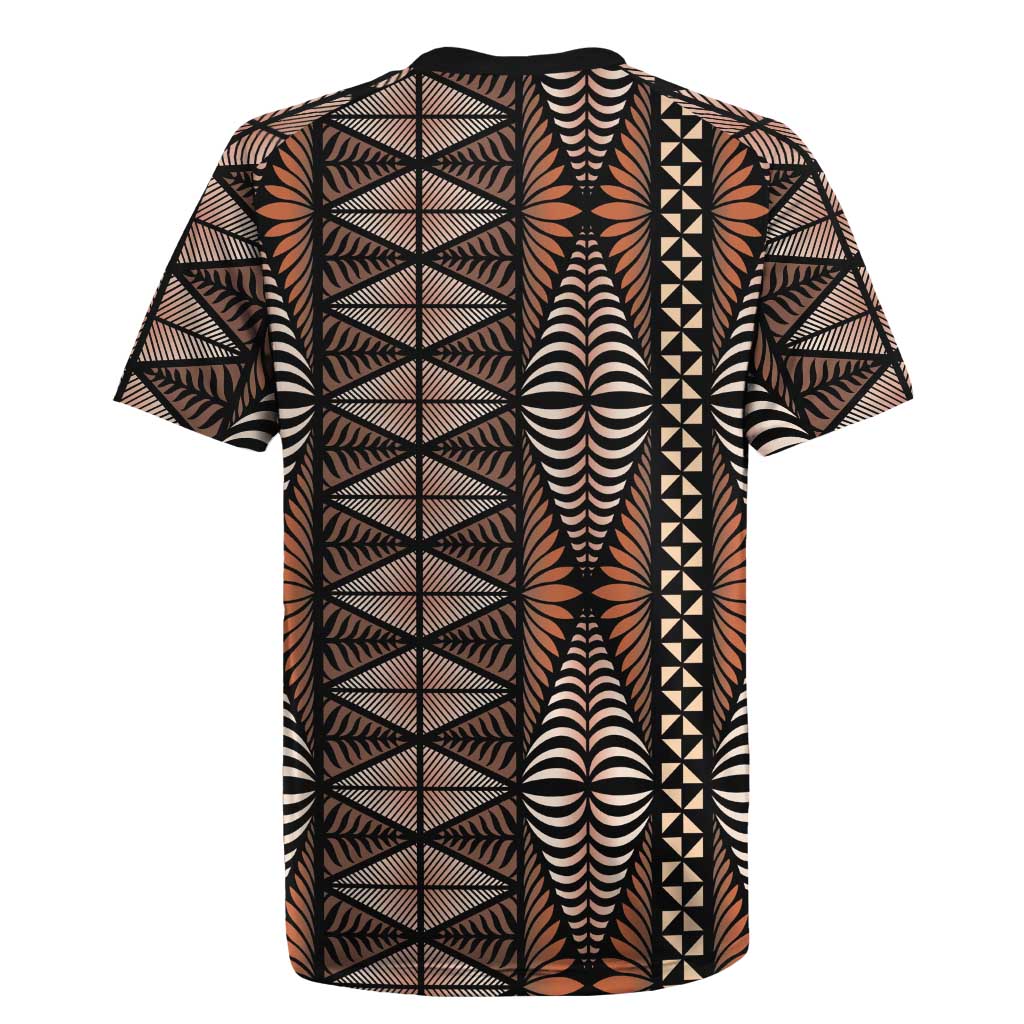 Malo e lelei Tonga Rugby Jersey Tongan Ngatu Vintage Brown - Polynesian Pride