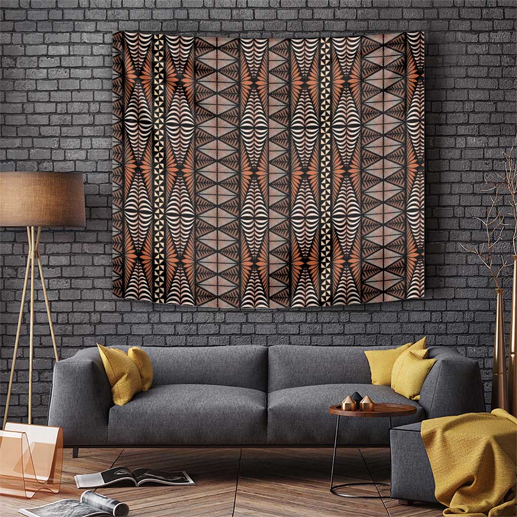 Malo e lelei Tonga Tapestry Tongan Ngatu Vintage Brown LT14 Brown - Polynesian Pride