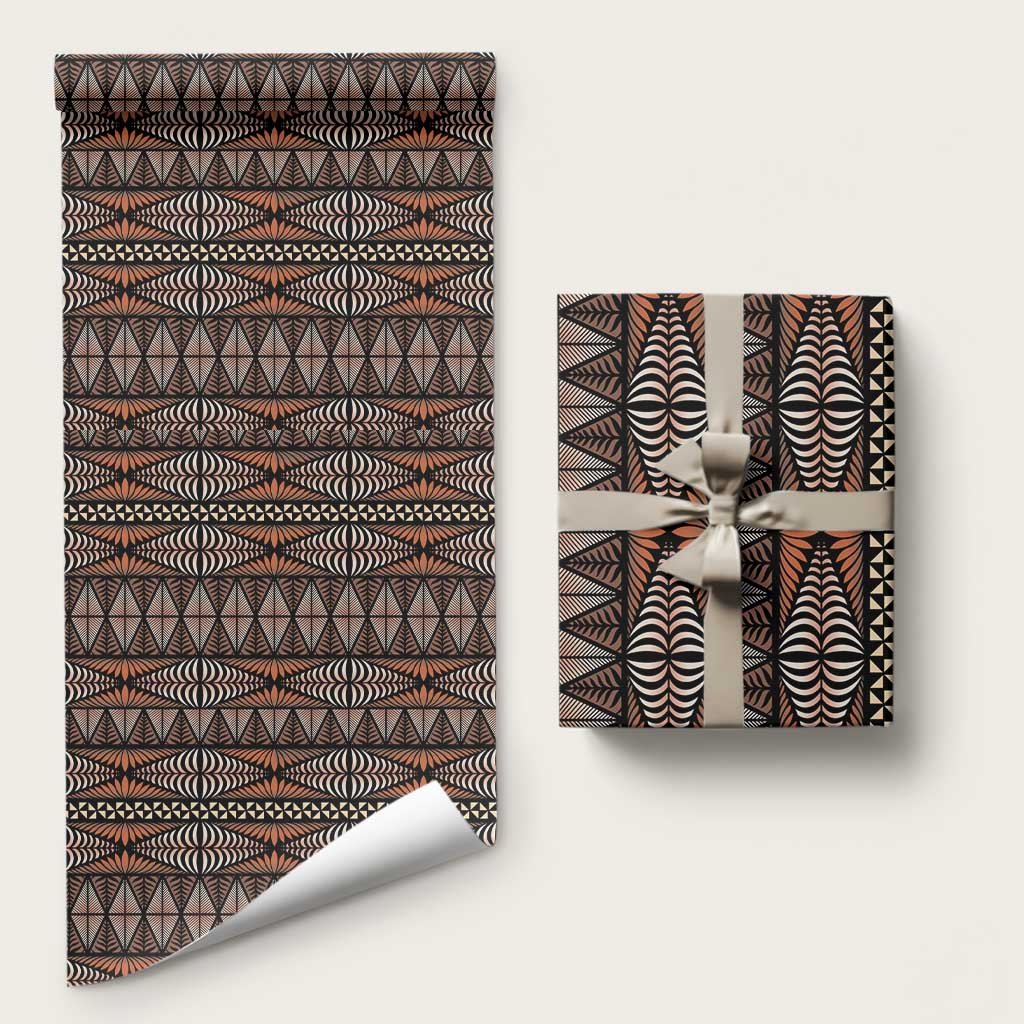 Malo e lelei Tonga Wrapping Paper Tongan Ngatu Vintage Brown - Polynesian Pride