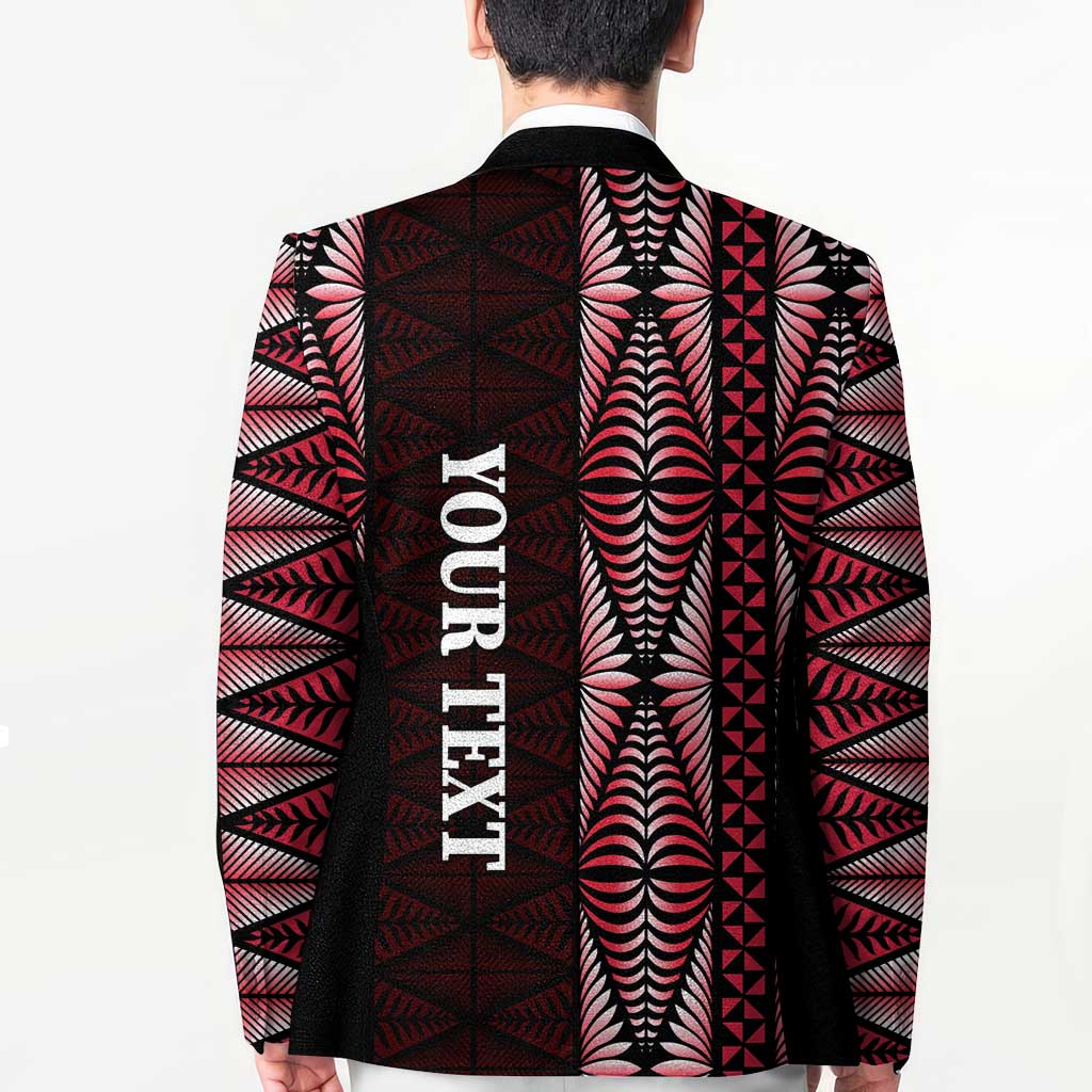Tonga Rugby Personalised Blazer 2025 Mate Maa Tonga Ngatu Motif LT14 - Polynesian Pride