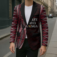 Tonga Rugby Personalised Blazer 2025 Mate Maa Tonga Ngatu Motif LT14 - Polynesian Pride