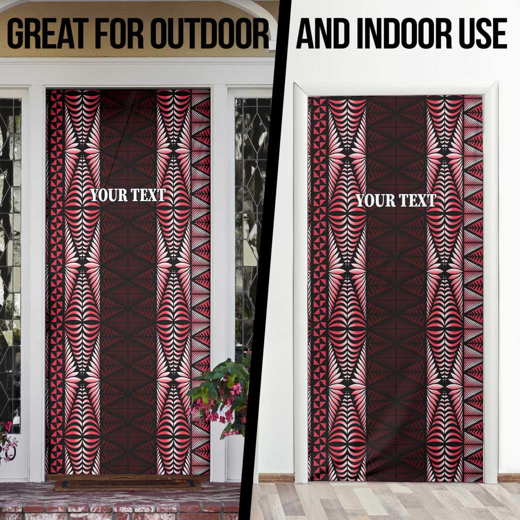 Tonga Rugby Door Cover 2025 Mate Maa Tonga Ngatu Motif - Polynesian Pride