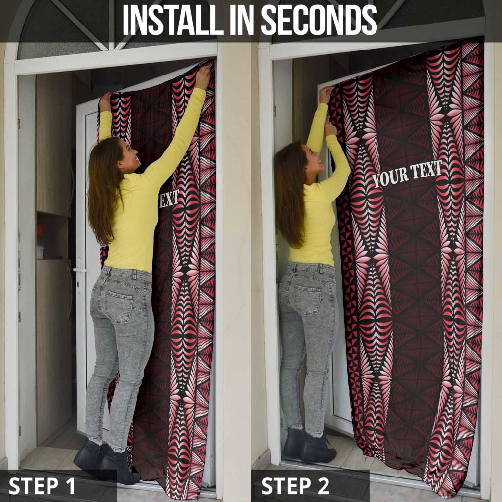 Tonga Rugby Door Cover 2025 Mate Maa Tonga Ngatu Motif - Polynesian Pride