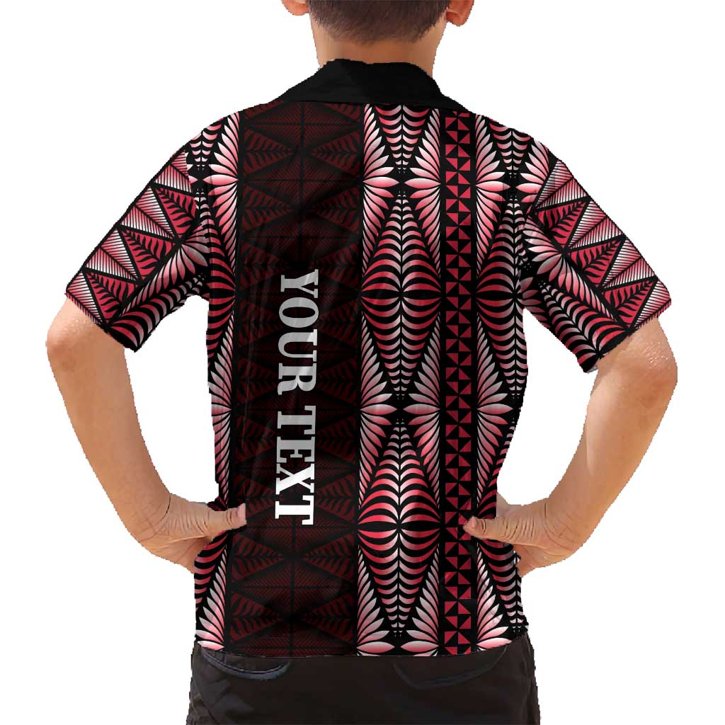 Tonga Rugby Personalised Family Matching Long Sleeve Bodycon Dress and Hawaiian Shirt 2025 Mate Maa Tonga Ngatu Motif - Polynesian Pride