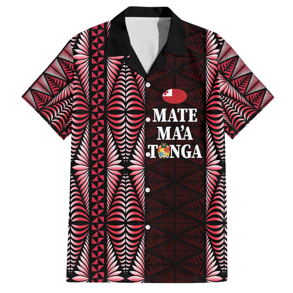 Tonga Rugby Personalised Family Matching Puletasi and Hawaiian Shirt 2025 Mate Maa Tonga Ngatu Motif - Polynesian Pride