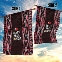 Tonga Rugby Garden Flag 2025 Mate Maa Tonga Ngatu Motif LT14 - Polynesian Pride