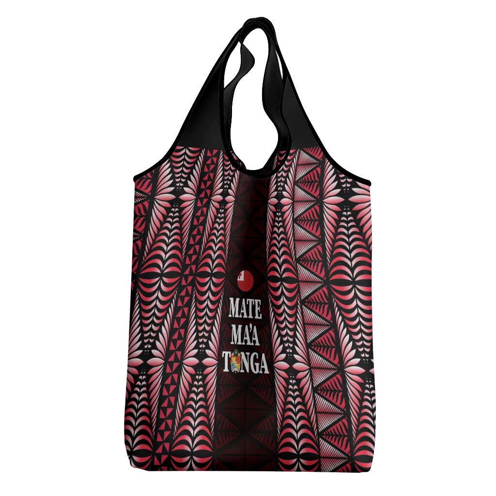 Tonga Rugby Grocery Bag 2025 Mate Maa Tonga Ngatu Motif - Polynesian Pride