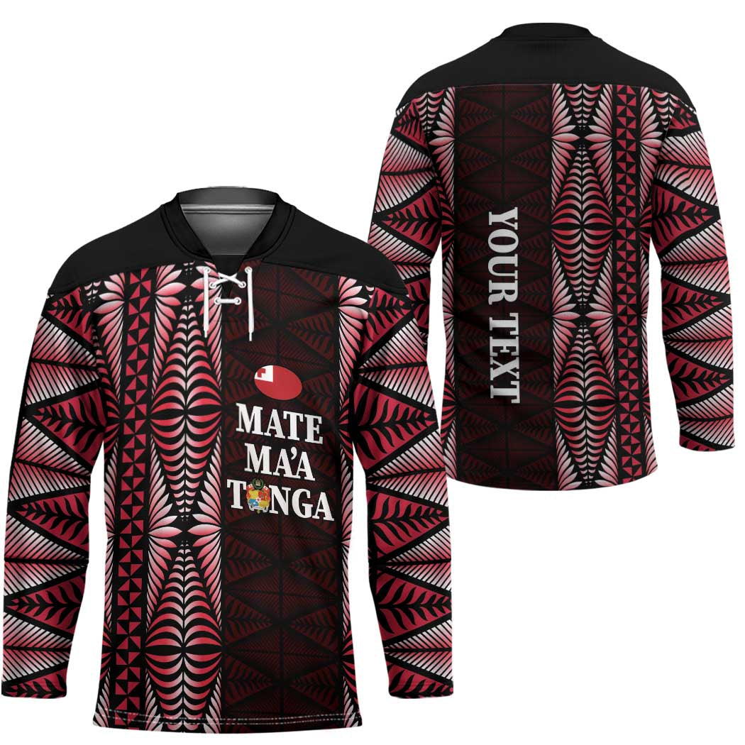 Tonga Rugby Personalised Hockey Jersey 2025 Mate Maa Tonga Ngatu Motif LT14 - Polynesian Pride