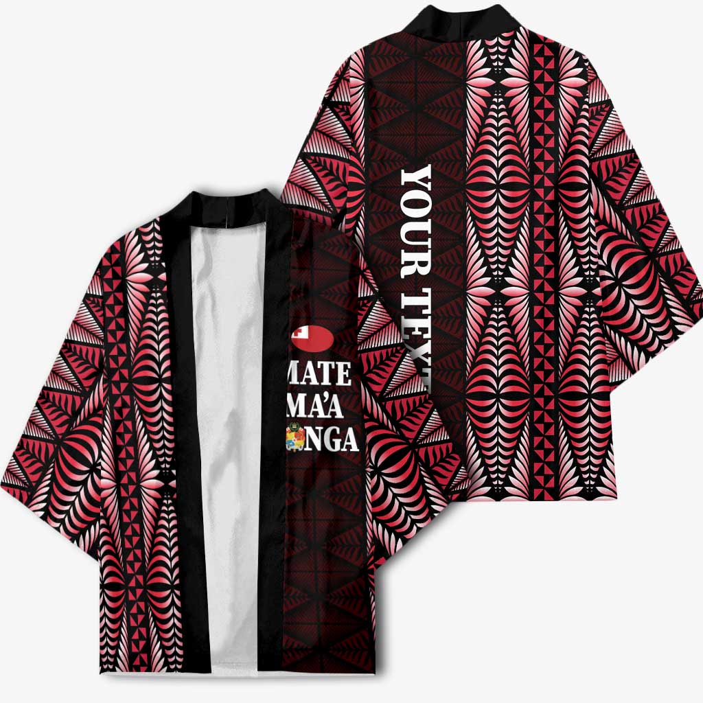 Tonga Rugby Personalised Kimono 2025 Mate Maa Tonga Ngatu Motif - Polynesian Pride