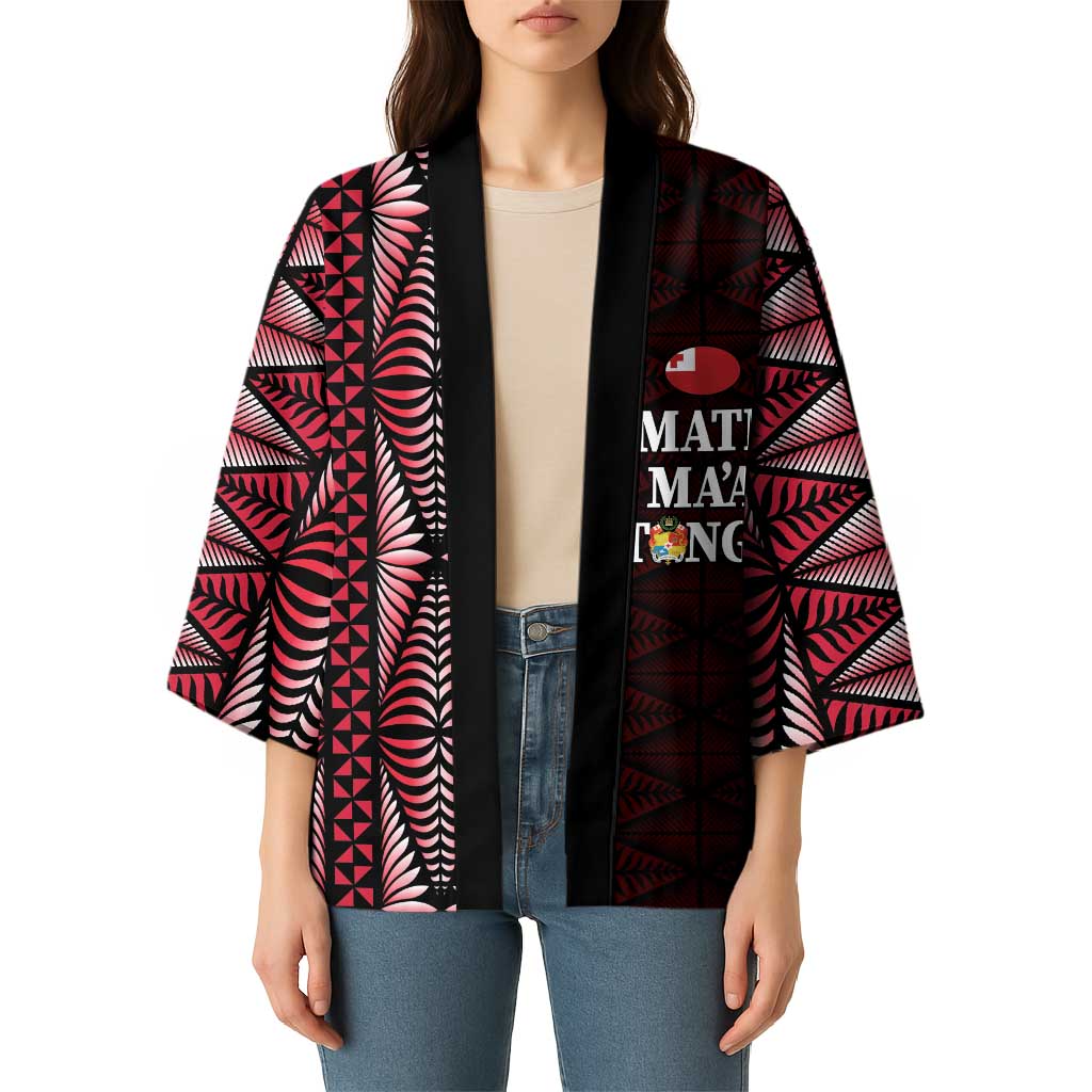 Tonga Rugby Personalised Kimono 2025 Mate Maa Tonga Ngatu Motif - Polynesian Pride