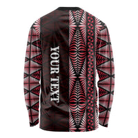 Tonga Rugby Personalised Long Sleeve Shirt 2025 Mate Maa Tonga Ngatu Motif - Polynesian Pride