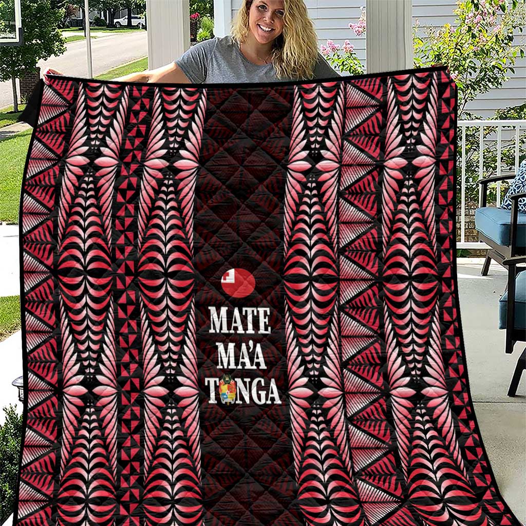 Tonga Rugby Quilt 2025 Mate Maa Tonga Ngatu Motif - Polynesian Pride