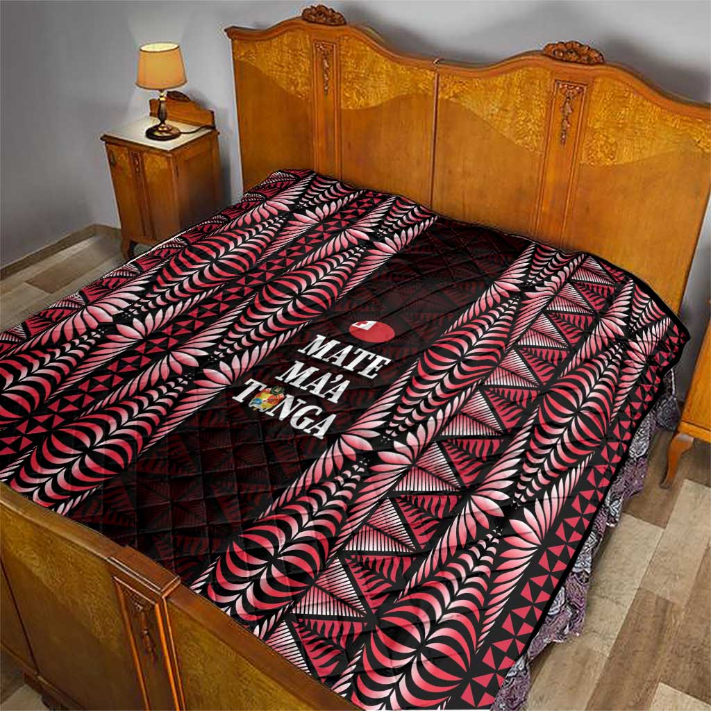 Tonga Rugby Quilt 2025 Mate Maa Tonga Ngatu Motif - Polynesian Pride