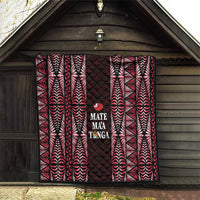 Tonga Rugby Quilt 2025 Mate Maa Tonga Ngatu Motif - Polynesian Pride