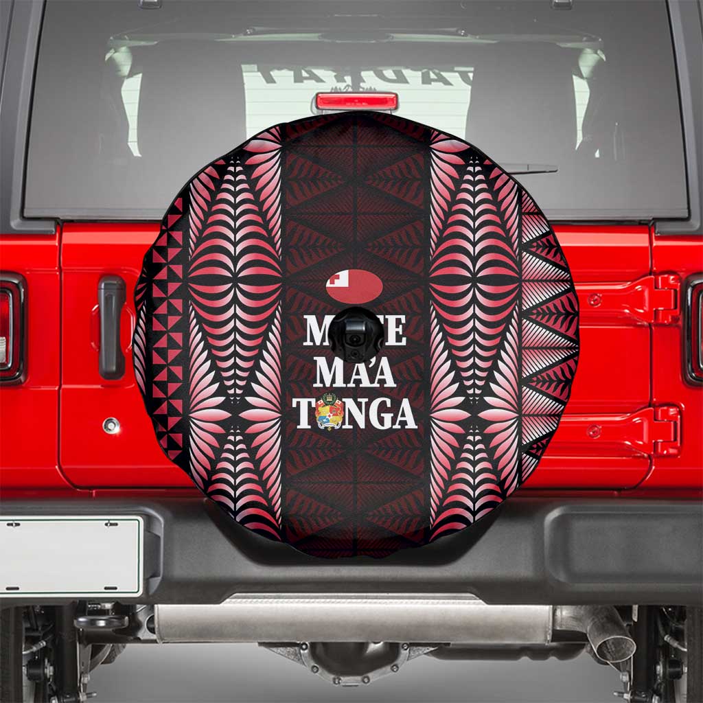Tonga Rugby Spare Tire Cover 2025 Mate Maa Tonga Ngatu Motif - Polynesian Pride