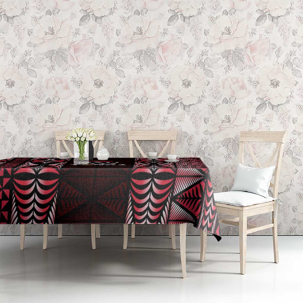 Tonga Rugby Tablecloth 2025 Mate Maa Tonga Ngatu Motif - Polynesian Pride