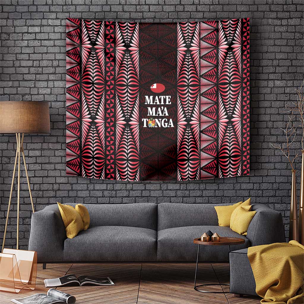 Tonga Rugby Tapestry 2025 Mate Maa Tonga Ngatu Motif - Polynesian Pride