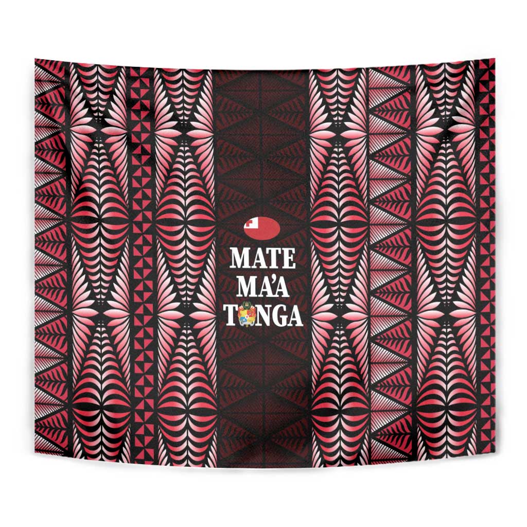 Tonga Rugby Tapestry 2025 Mate Maa Tonga Ngatu Motif LT14 - Polynesian Pride