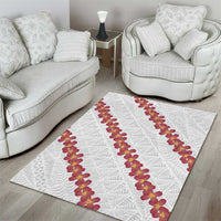 White Sunday Tonga Fakame Area Rug Tongan Ngatu Heilala Lei - Polynesian Pride