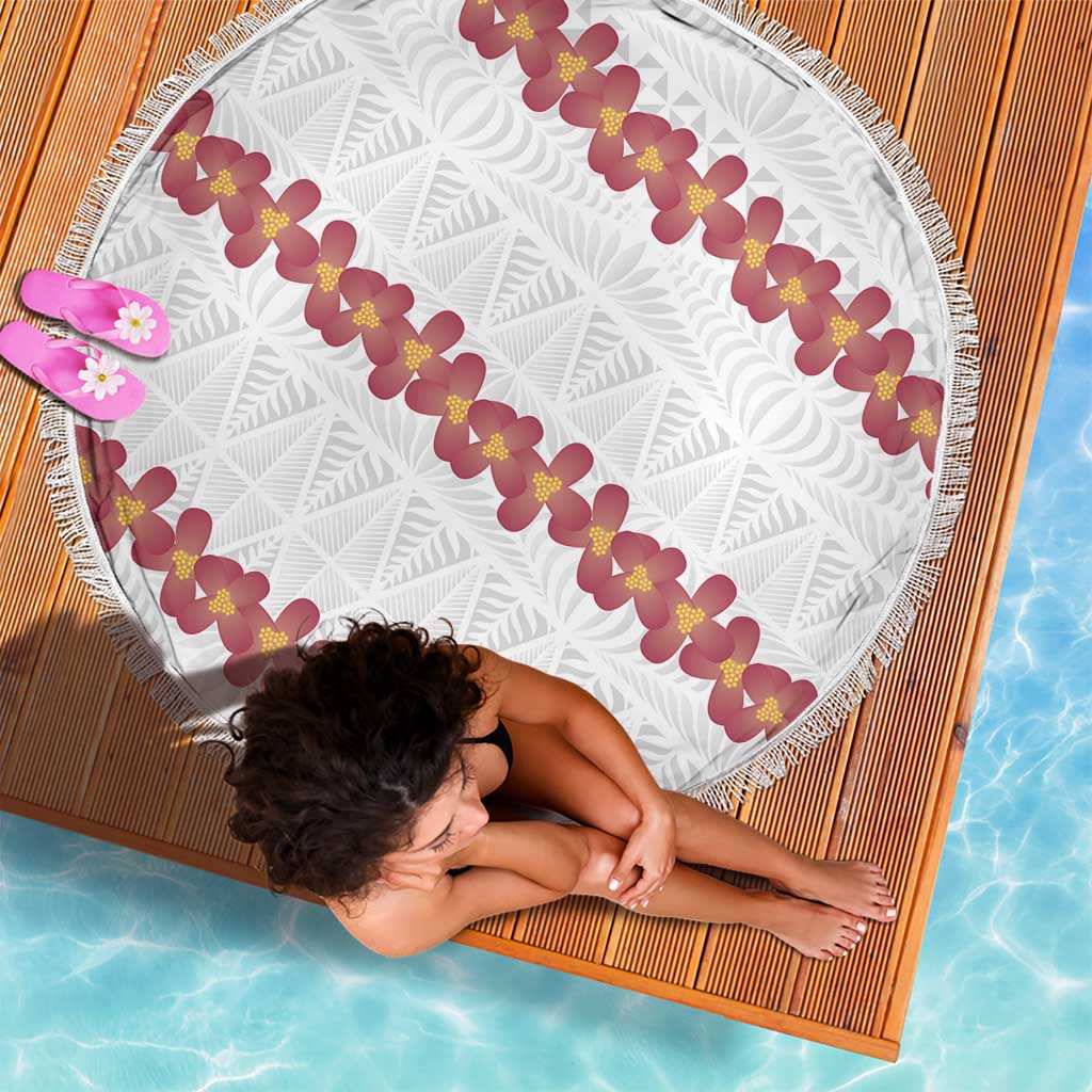 White Sunday Tonga Fakame Beach Blanket Tongan Ngatu Heilala Lei - Polynesian Pride