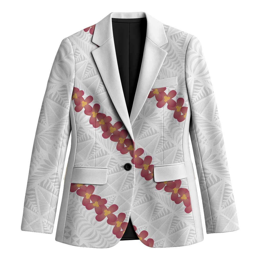 White Sunday Tonga Fakame Blazer Tongan Ngatu Heilala Lei - Polynesian Pride