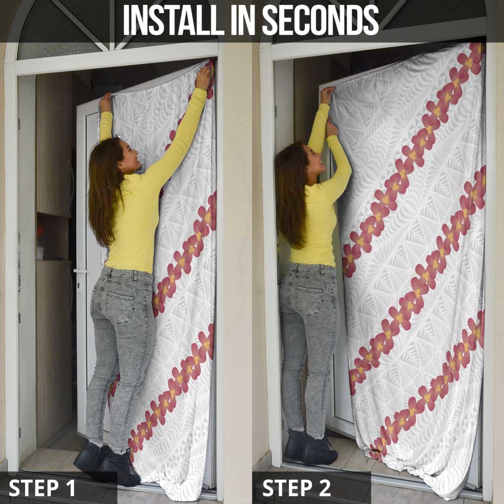 White Sunday Tonga Fakame Door Cover Tongan Ngatu Heilala Lei - Polynesian Pride