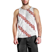 White Sunday Tonga Fakame Men Tank Top Tongan Ngatu Heilala Lei - Polynesian Pride