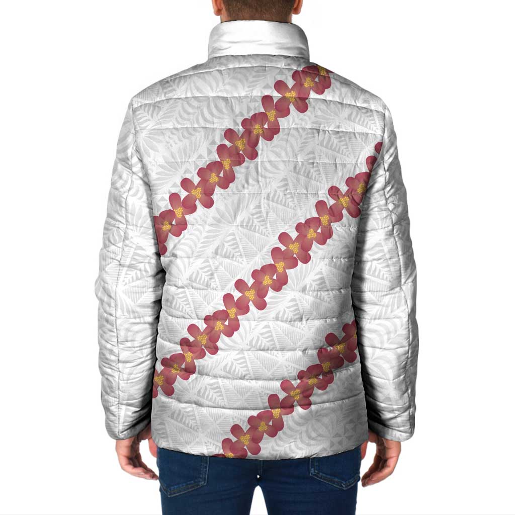 White Sunday Tonga Fakame Padded Jacket Tongan Ngatu Heilala Lei - Polynesian Pride