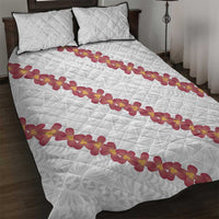 White Sunday Tonga Fakame Quilt Bed Set Tongan Ngatu Heilala Lei LT14 White - Polynesian Pride