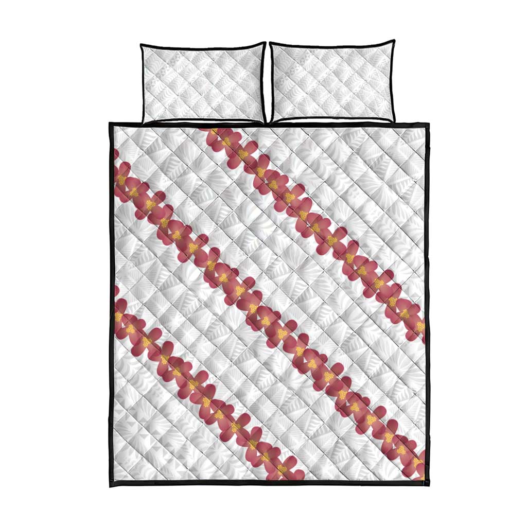 White Sunday Tonga Fakame Quilt Bed Set Tongan Ngatu Heilala Lei LT14 - Polynesian Pride