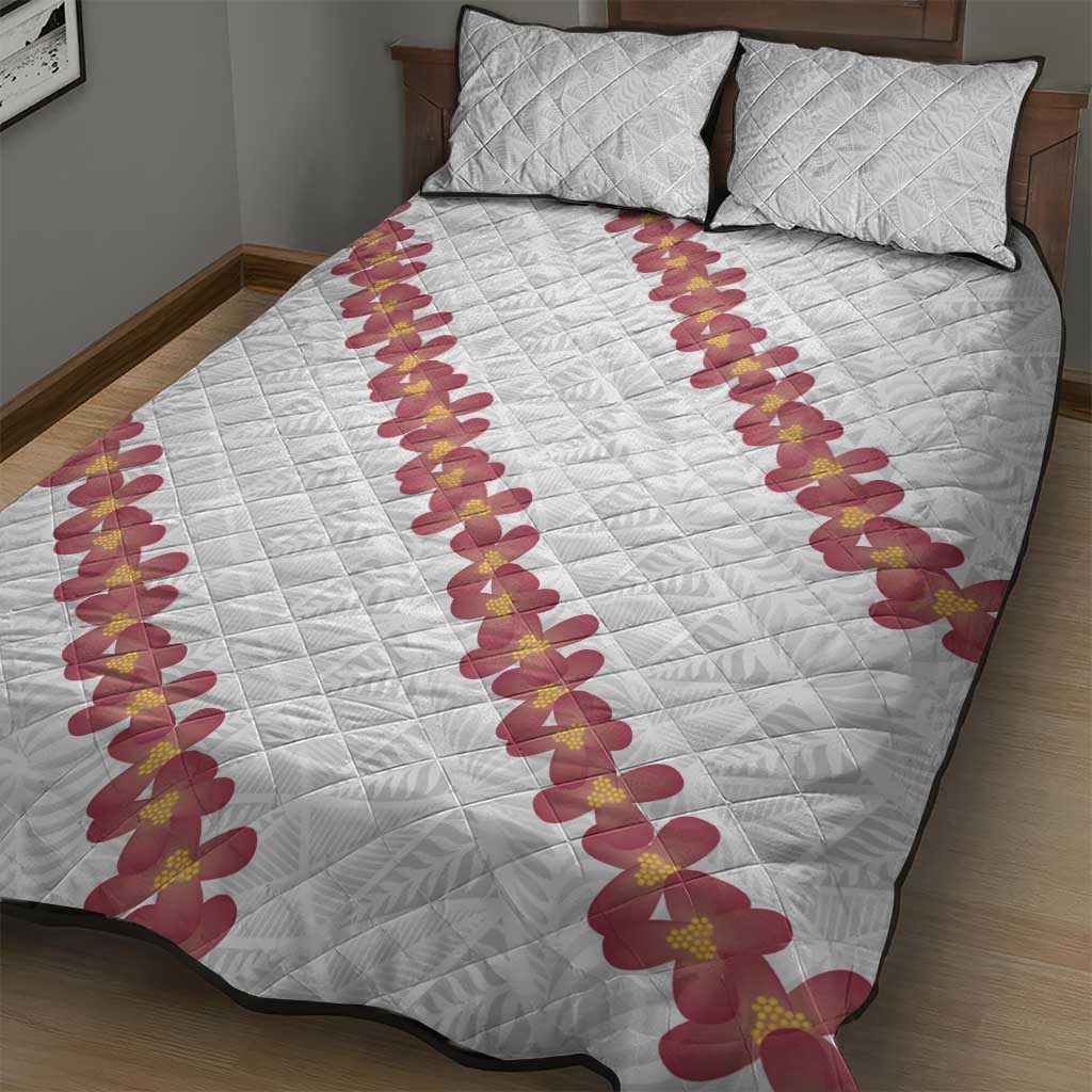 White Sunday Tonga Fakame Quilt Bed Set Tongan Ngatu Heilala Lei LT14 - Polynesian Pride