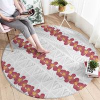 White Sunday Tonga Fakame Round Carpet Tongan Ngatu Heilala Lei - Polynesian Pride
