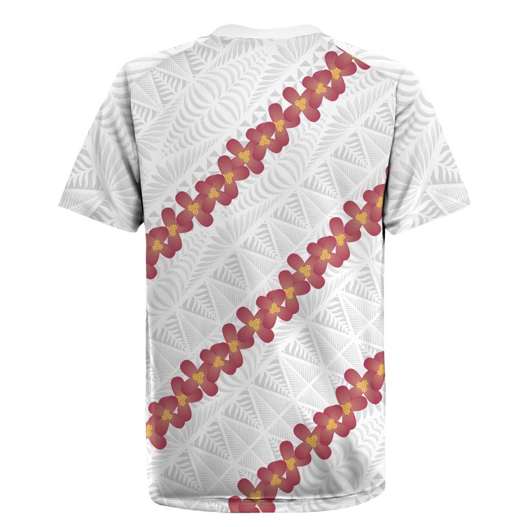 White Sunday Tonga Fakame Rugby Jersey Tongan Ngatu Heilala Lei - Polynesian Pride