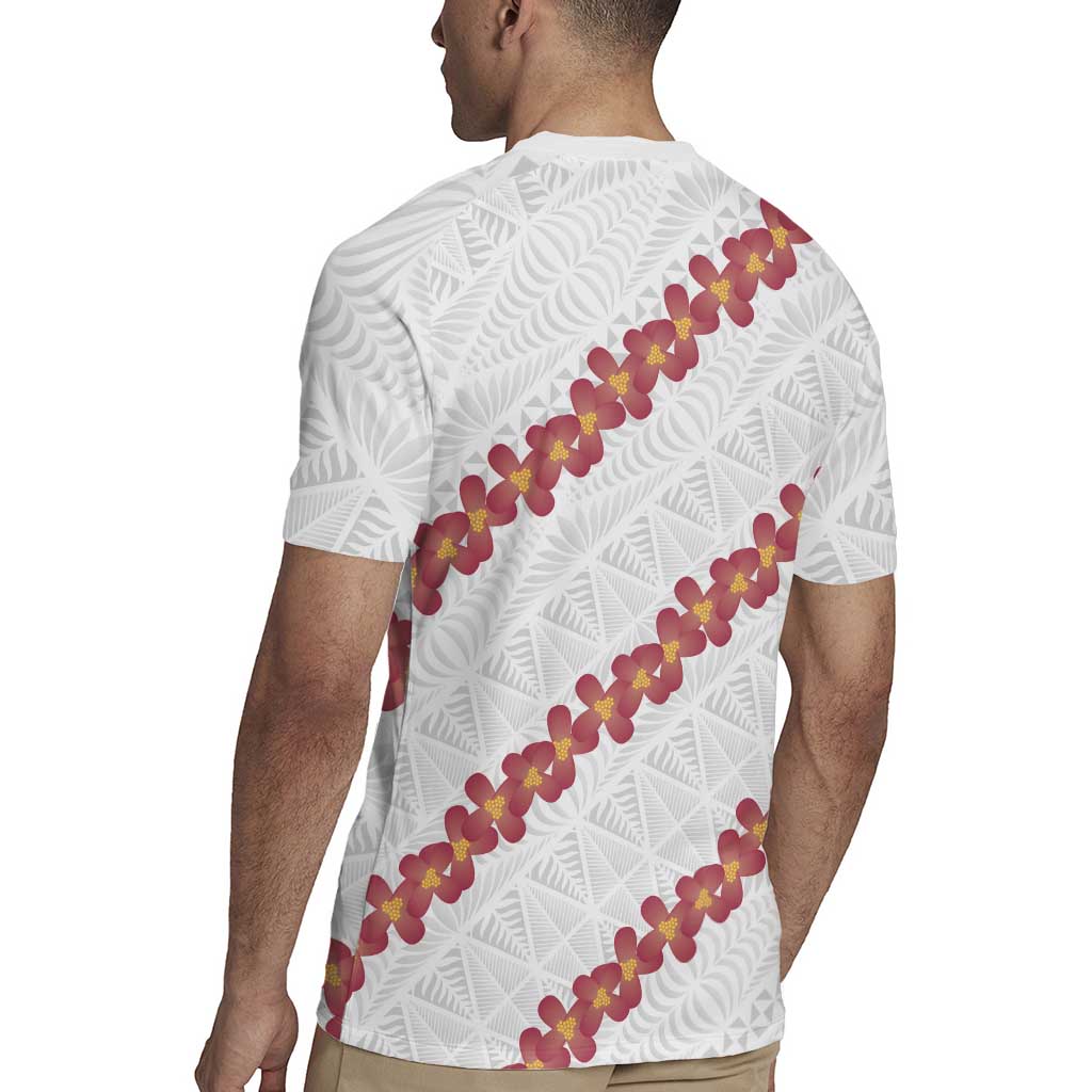 White Sunday Tonga Fakame Rugby Jersey Tongan Ngatu Heilala Lei - Polynesian Pride