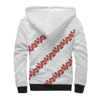 White Sunday Tonga Fakame Sherpa Hoodie Tongan Ngatu Heilala Lei - Polynesian Pride