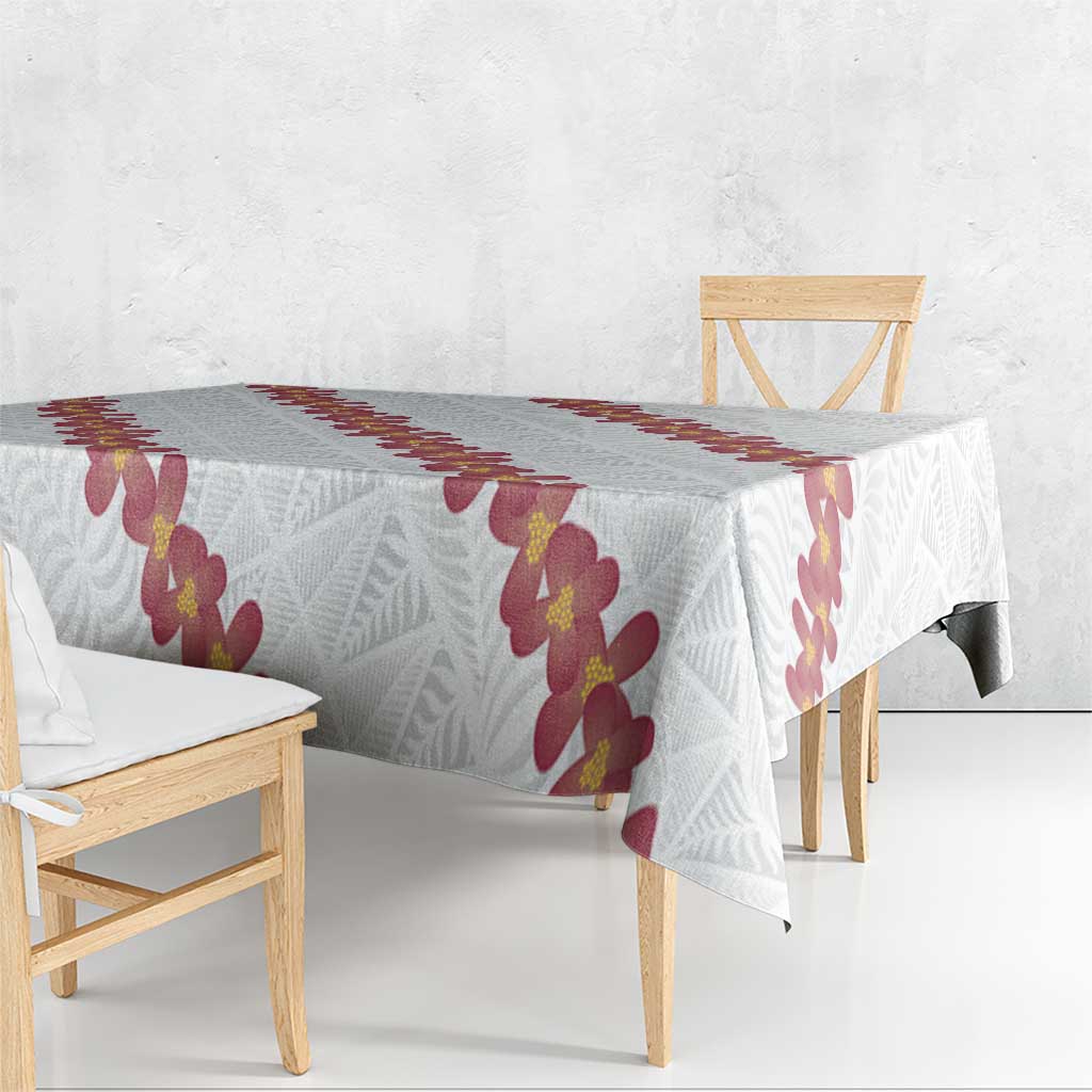 White Sunday Tonga Fakame Tablecloth Tongan Ngatu Heilala Lei - Polynesian Pride