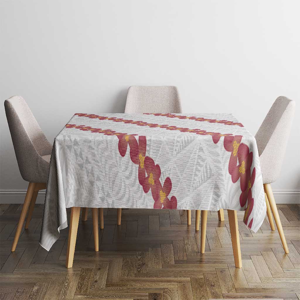 White Sunday Tonga Fakame Tablecloth Tongan Ngatu Heilala Lei - Polynesian Pride