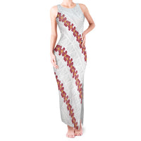 White Sunday Tonga Fakame Tank Maxi Dress Tongan Ngatu Heilala Lei - Polynesian Pride