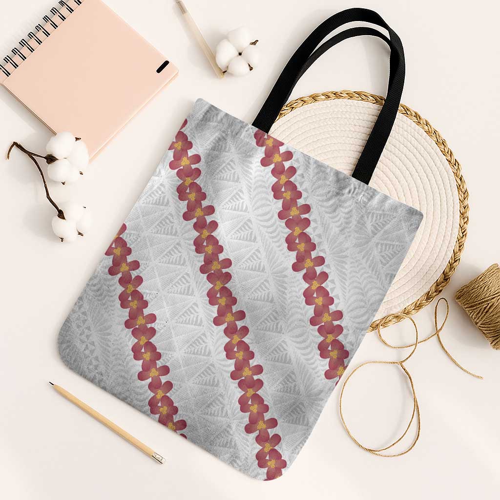 White Sunday Tonga Fakame Tote Bag Tongan Ngatu Heilala Lei - Polynesian Pride
