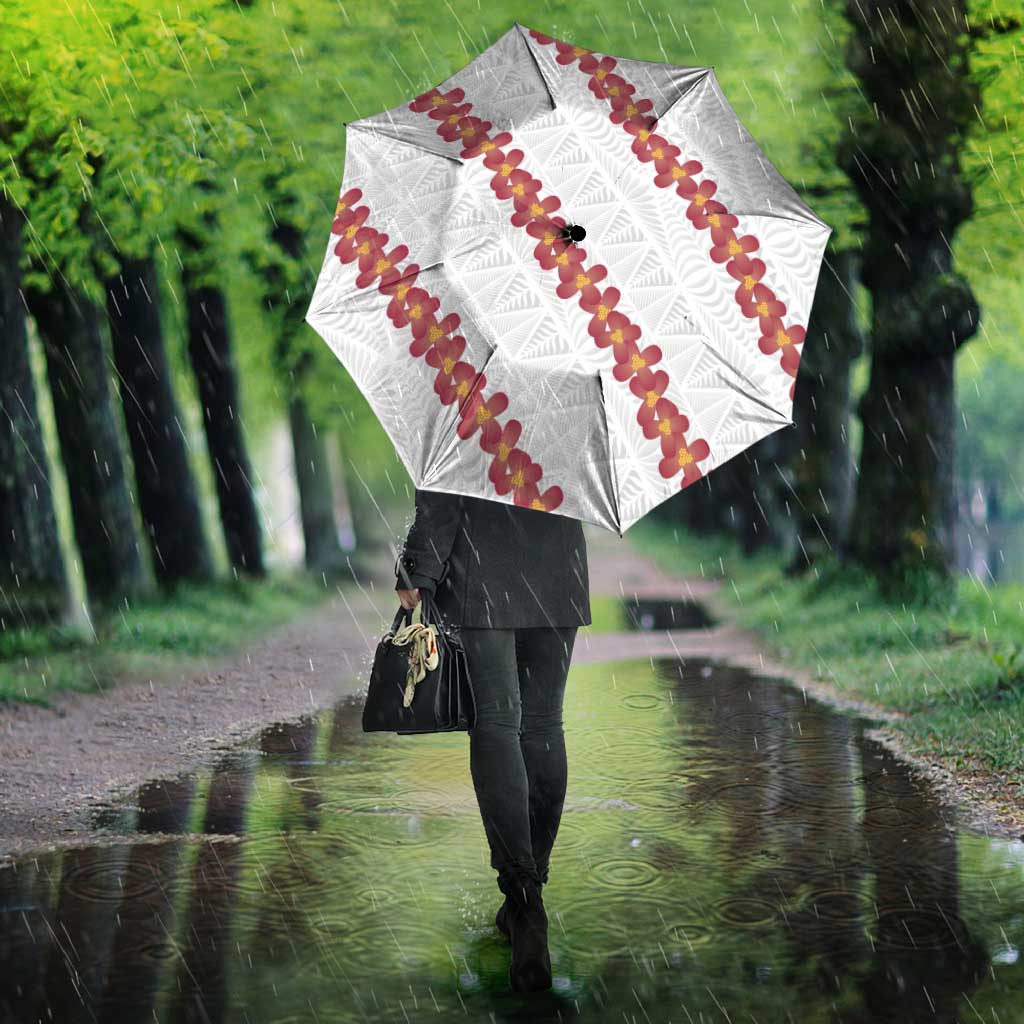 White Sunday Tonga Fakame Umbrella Tongan Ngatu Heilala Lei - Polynesian Pride