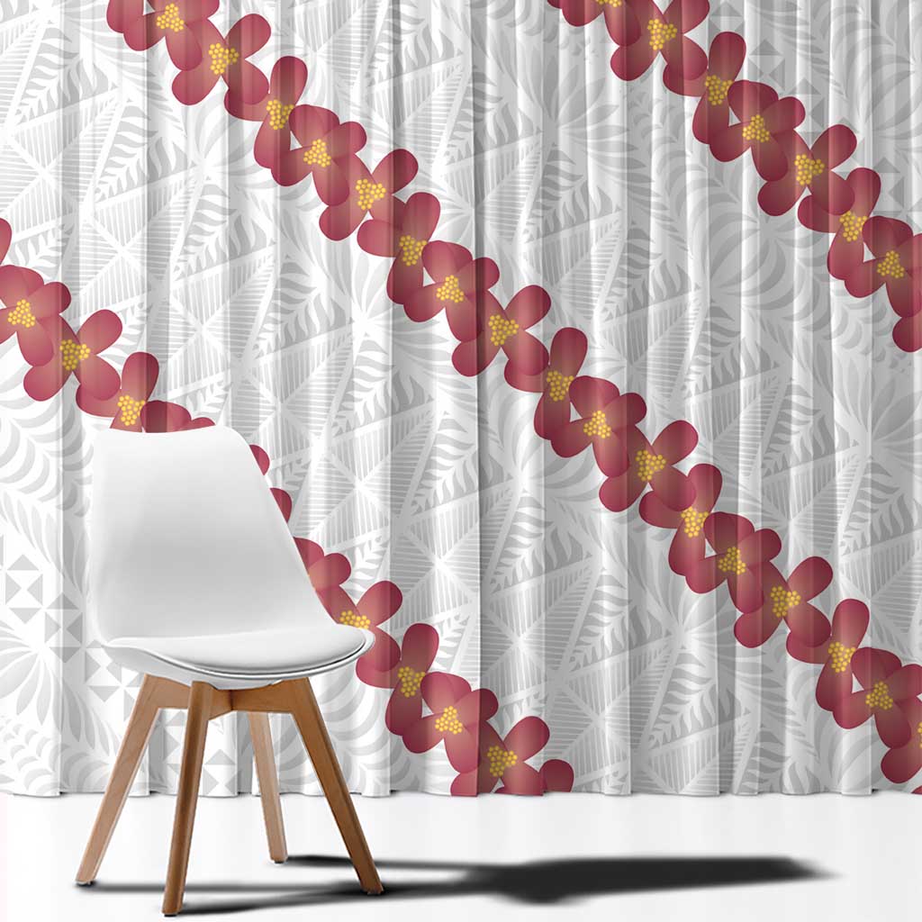 White Sunday Tonga Fakame Window Curtain Tongan Ngatu Heilala Lei - Polynesian Pride